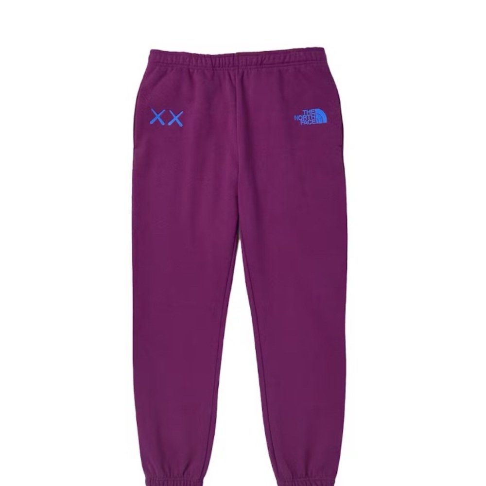 The North Face X KAWS Joggers Sweatpants Size L Pamploma Purple Pants Brand New